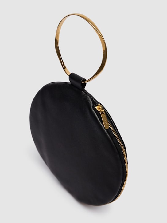 The Row: Round bracelet matte nappa clutch - Black - women_2 | Luisa Via Roma