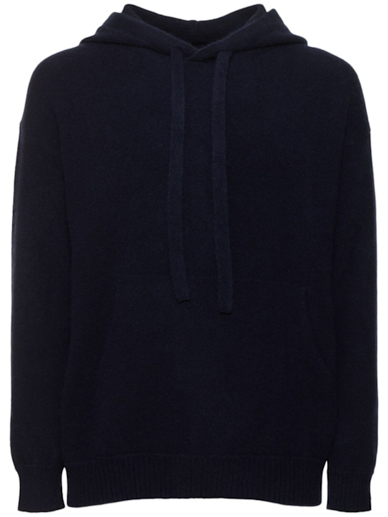 Laneus: Knitted cashmere blend hoodie - men_0 | Luisa Via Roma