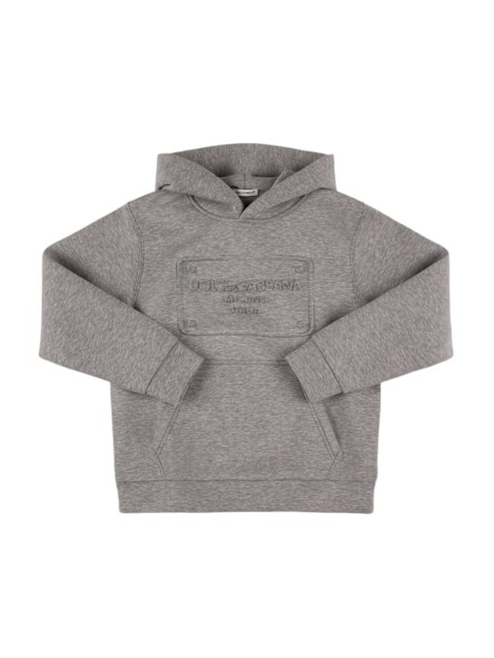 Dolce&Gabbana: コットンフーディー - グレー - kids-girls_0 | Luisa Via Roma