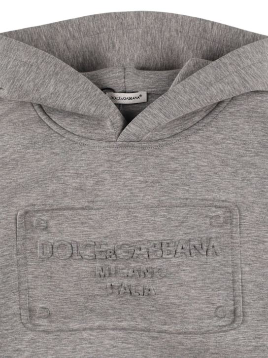 Dolce&Gabbana: コットンフーディー - グレー - kids-girls_1 | Luisa Via Roma
