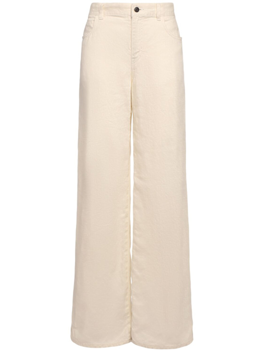 The Row: Eglitta wide linen pants - White - women_0 | Luisa Via Roma