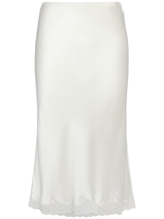 The Row: Irene silk satin midi skirt w/ lace - women_0 | Luisa Via Roma