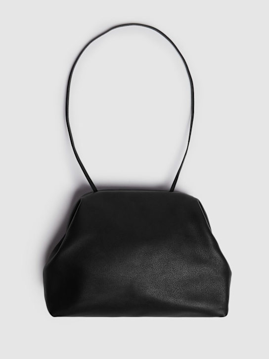 The Row: Mira saddle leather clutch - Black - women_4 | Luisa Via Roma