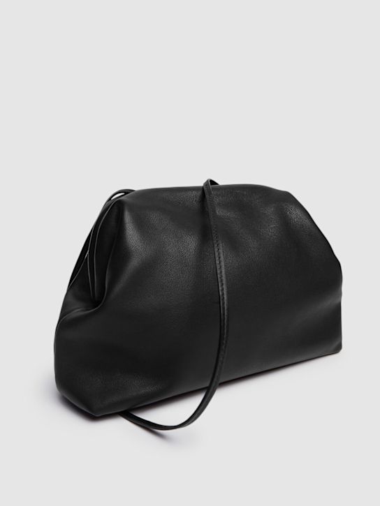 The Row: Mira saddle leather clutch - Black - women_3 | Luisa Via Roma