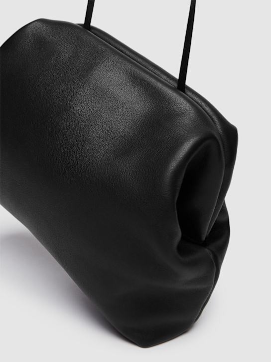 The Row: Mira saddle leather clutch - Black - women_7 | Luisa Via Roma