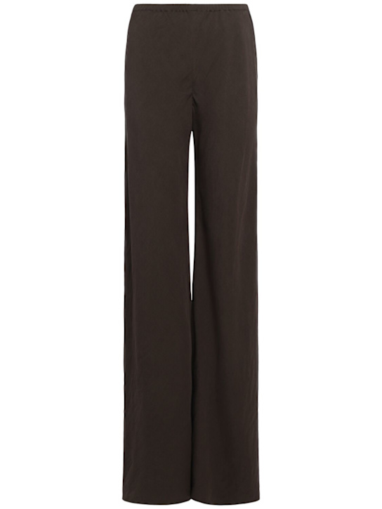 The Row: Gala silk & linen wide leg pants - women_0 | Luisa Via Roma