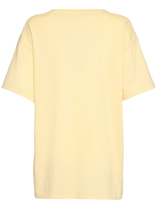 The Row: Nadina cotton jersey t-shirt - Light Yellow - women_3 | Luisa Via Roma
