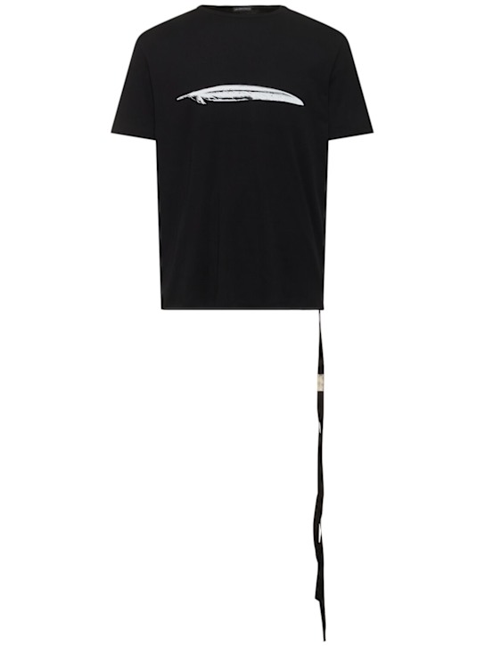 Ann Demeulemeester: Baptist feather print cotton t-shirt - men_0 | Luisa Via Roma