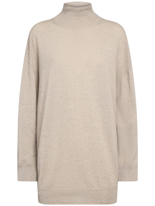 The Row: Suéter de punto de cashmere - Beige Melange - women_0 | Luisa Via Roma