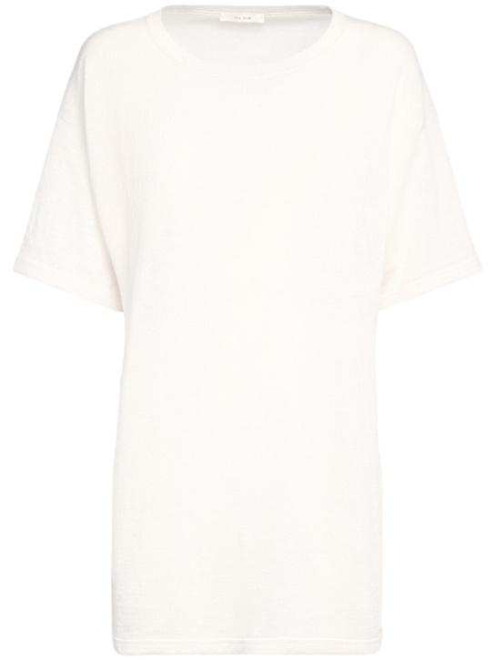 The Row: Kurzarm-Oberteil aus Leinenmischung „Jiselle“ - Weiß - women_0 | Luisa Via Roma