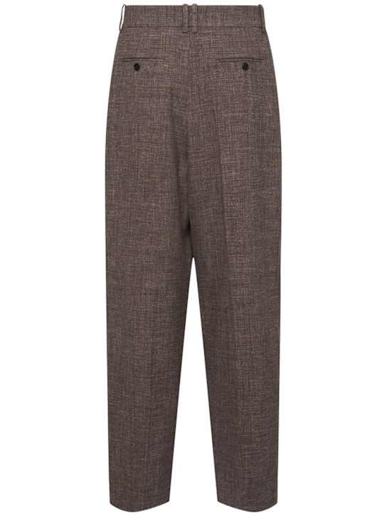 The Row: Silas silk & linen pants - Dark Coffee - men_3 | Luisa Via Roma