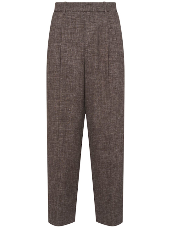 The Row: Silas silk & linen pants - Dark Coffee - men_0 | Luisa Via Roma