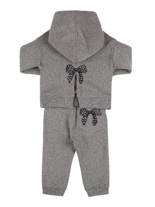 Monnalisa: Felpa con cappuccio e pantaloni in cotone stampato - kids-girls_1 | Luisa Via Roma