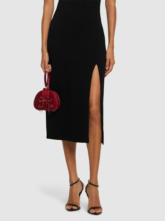 Self-portrait: Micro rhinestone satin top handle bag - women_1 | Luisa Via Roma