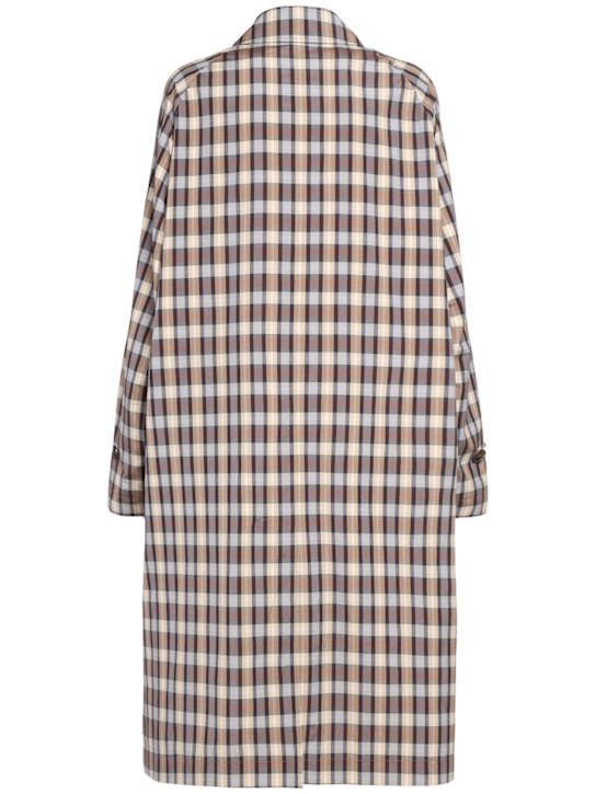 The Row: Tavishina silk & cotton trench coat - Black/Beige - women_3 | Luisa Via Roma