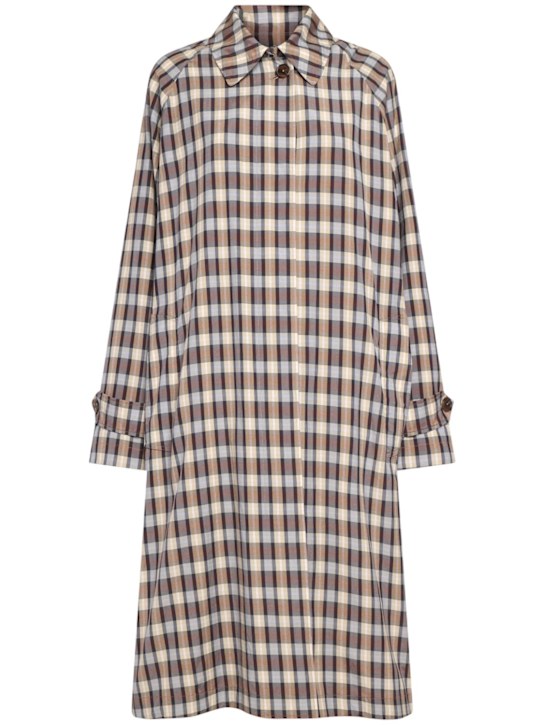 The Row: Tavishina silk & cotton trench coat - Black/Beige - women_0 | Luisa Via Roma