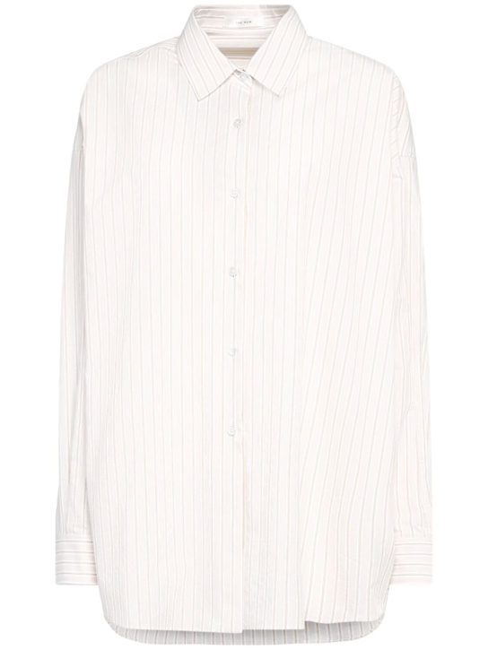 The Row: Caster cotton poplin shirt - Beige/Orange - women_0 | Luisa Via Roma