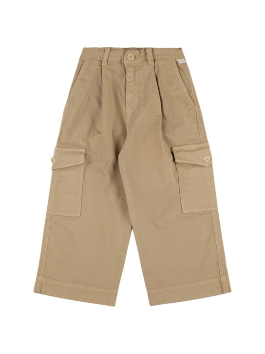Il Gufo: Pantaloni cargo in gabardina di cotone stretch - kids-girls_0 | Luisa Via Roma