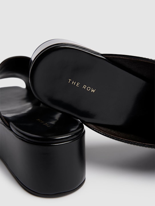 The Row: 20mm Emi flatform patent leather wedges - Black - women_2 | Luisa Via Roma