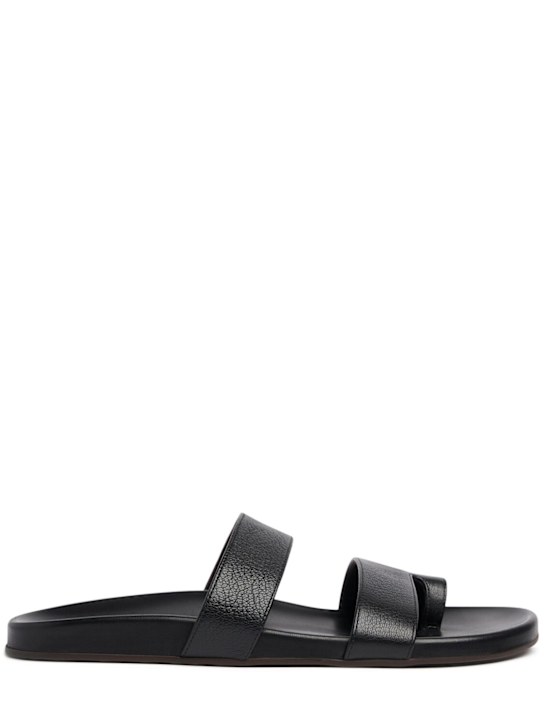 The Row: Hugh leather sandals - Black - women_0 | Luisa Via Roma