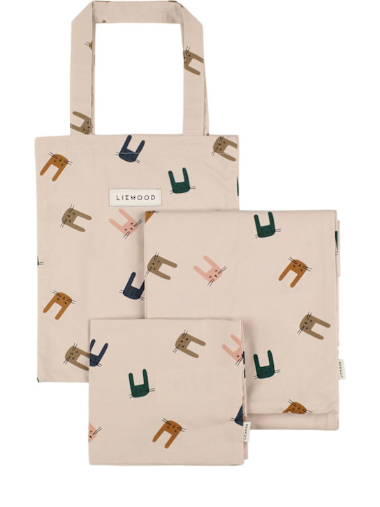 Liewood: Bunny print organic cotton bed set - Multicolor - kids-girls_0 | Luisa Via Roma