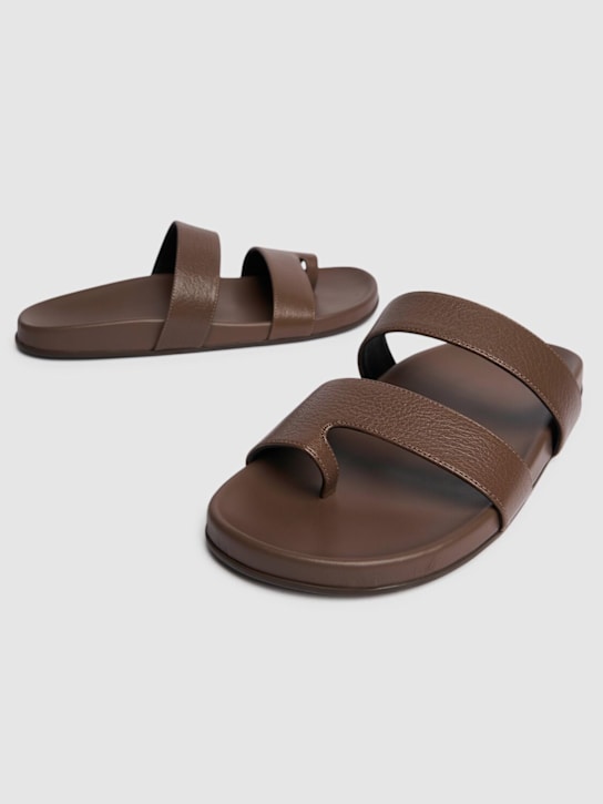 The Row: Hugh leather sandals - Light Brown - women_2 | Luisa Via Roma
