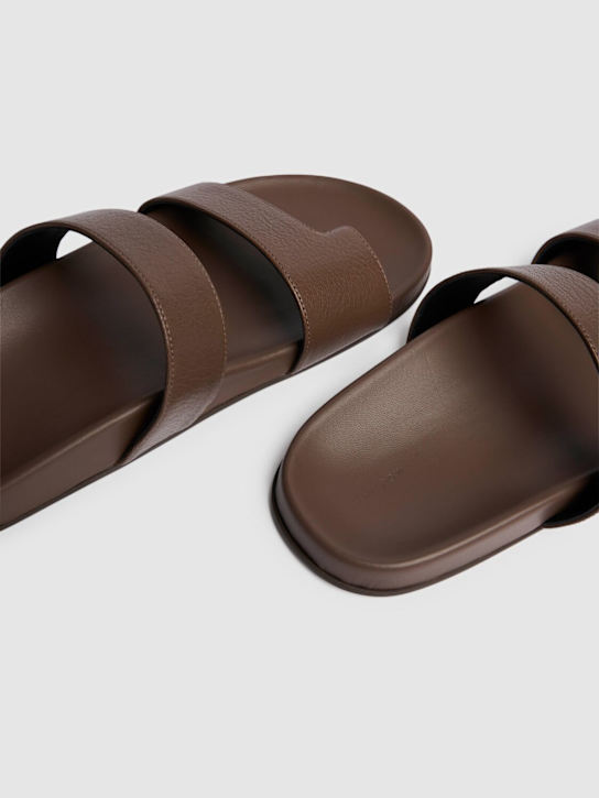 The Row: Hugh leather sandals - Light Brown - women_3 | Luisa Via Roma