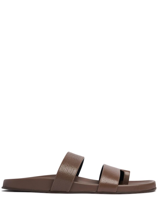 The Row: Hugh leather sandals - Light Brown - women_0 | Luisa Via Roma