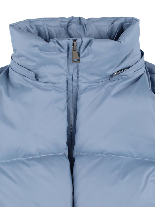 Yves Salomon Enfant: Hooded poly down jacket - Light Blue - kids-girls_1 | Luisa Via Roma