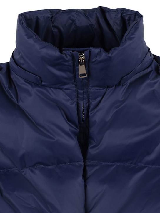 Yves Salomon Enfant: Hooded poly down jacket - Dark Blue - kids-girls_1 | Luisa Via Roma