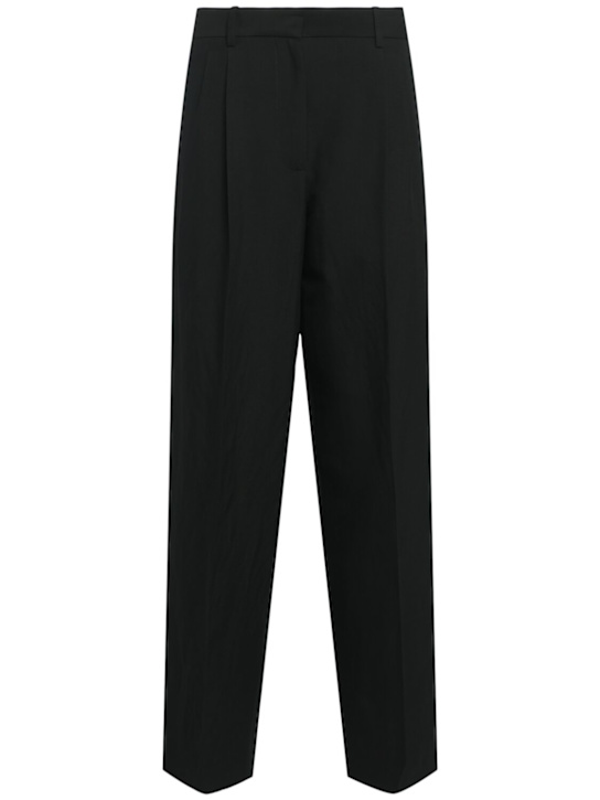 The Row: Lilas wool blend wide pants - Black - women_0 | Luisa Via Roma