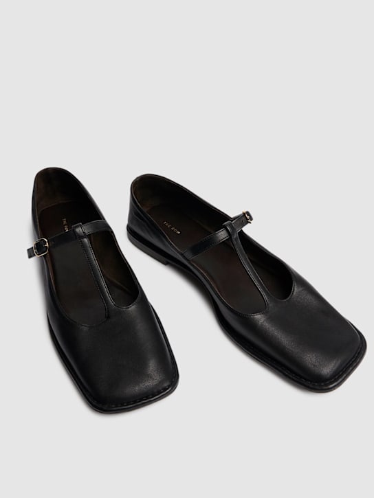 The Row: Square t-strap leather sandals - women_2 | Luisa Via Roma