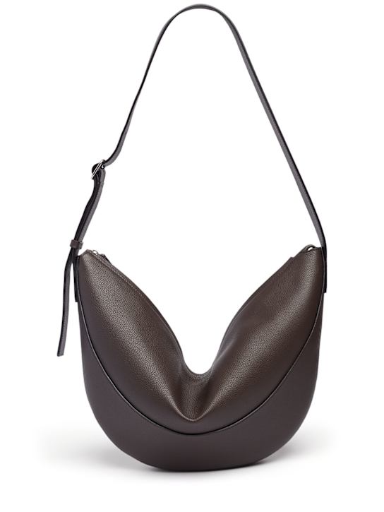 The Row: Jouve lux fine grain shoulder bag - Brunette - women_0 | Luisa Via Roma