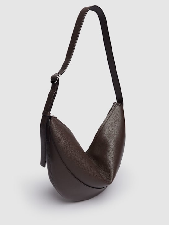 The Row: Jouve lux fine grain shoulder bag - Brunette - women_1 | Luisa Via Roma