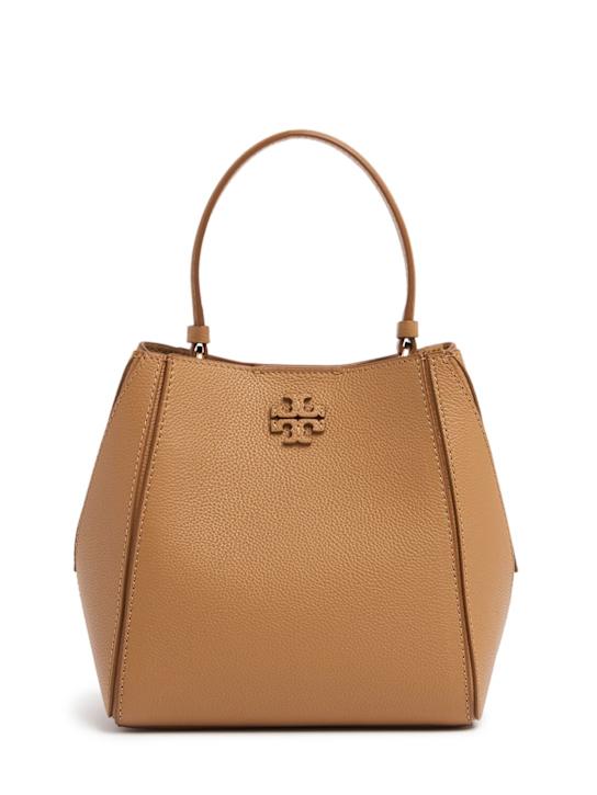 Tory Burch: Small McGraw leather bucket bag - women_0 | Luisa Via Roma