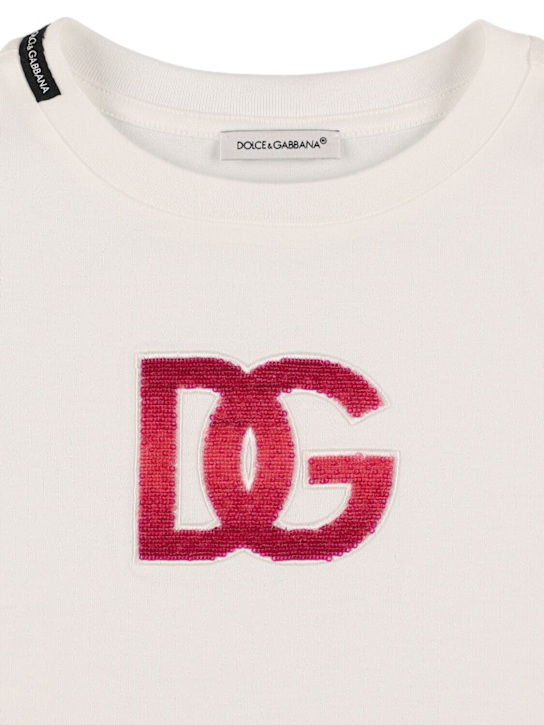 Dolce&Gabbana: コットンジャージーTシャツ - ホワイト - kids-girls_1 | Luisa Via Roma
