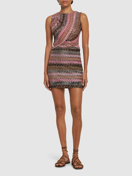 Missoni: Chevron lurex high rise mini skirt - women_1 | Luisa Via Roma