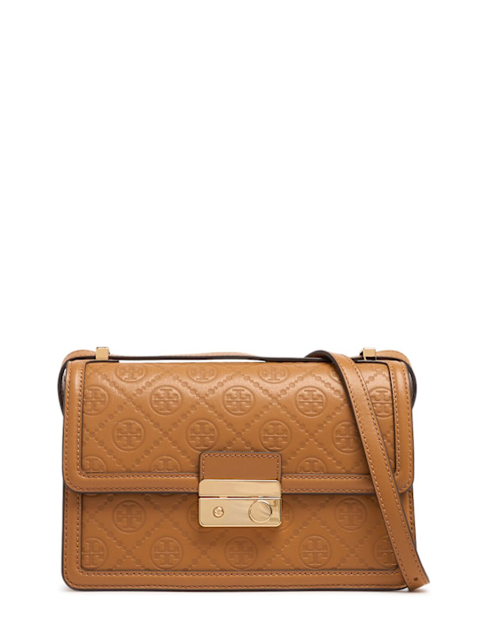 Tory Burch: T Monogram leather shoulder bag - women_0 | Luisa Via Roma
