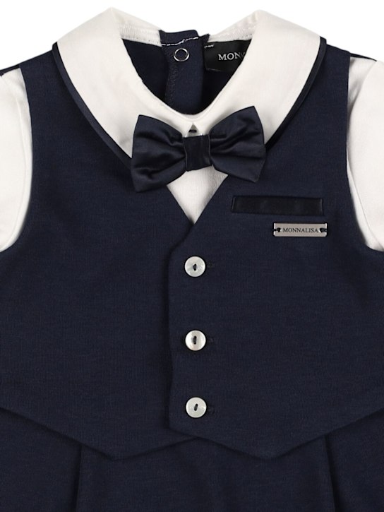 Monnalisa: Cotton interlock romper & hat - kids-boys_1 | Luisa Via Roma