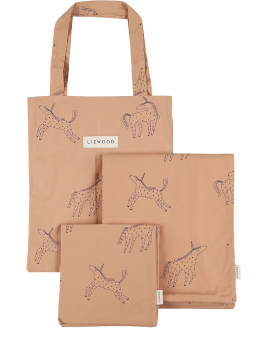 Liewood: Unicorn オーガニックコットンベッドセット - ピンク - kids-girls_0 | Luisa Via Roma