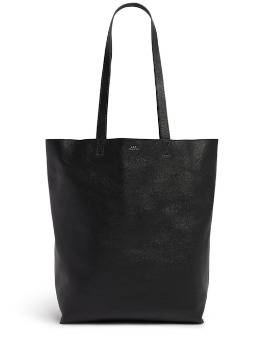 A.P.C.: Borsa shopping Cabas Maiko in pelle - Nero - women_0 | Luisa Via Roma