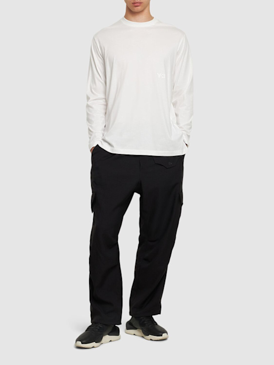 Y-3: Long-sleeved cotton t-shirt - men_1 | Luisa Via Roma