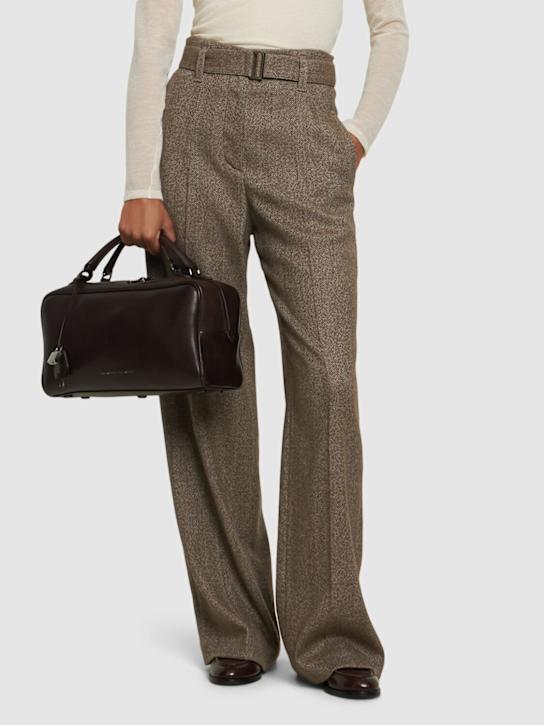 Brunello Cucinelli: Glossy leather top handle bag - women_1 | Luisa Via Roma