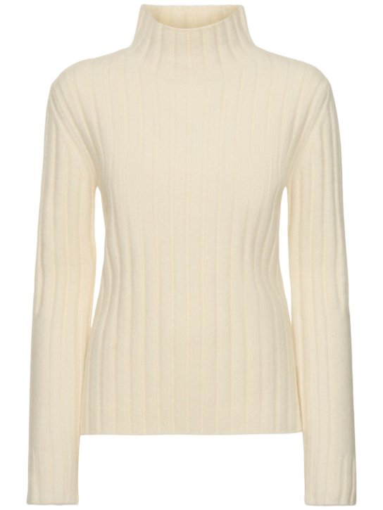 Proenza Schouler: Haven wool blend rib knit sweater - White - women_0 | Luisa Via Roma