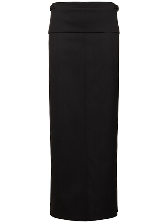 Proenza Schouler: Adriana wool twill suiting long skirt - Black - women_0 | Luisa Via Roma