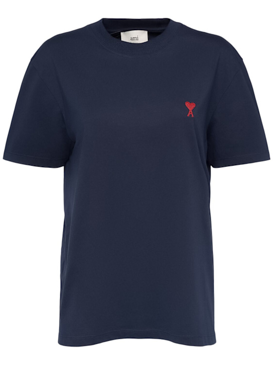 AMI Paris: コットンジャージーTシャツ - women_0 | Luisa Via Roma