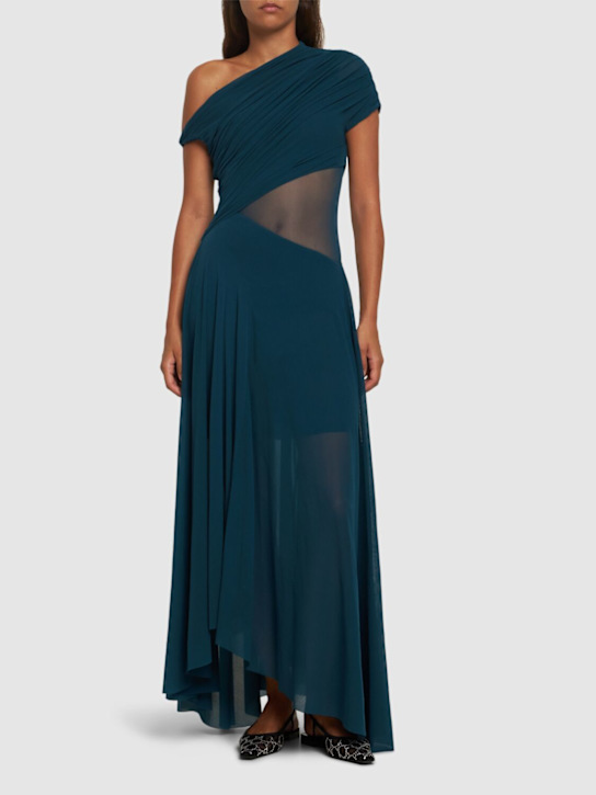 Philosophy Di Lorenzo Serafini: Stretch tulle midi dress - women_1 | Luisa Via Roma