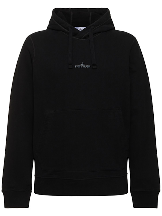 Stone Island: Hooded sweatshirt - Black - men_0 | Luisa Via Roma