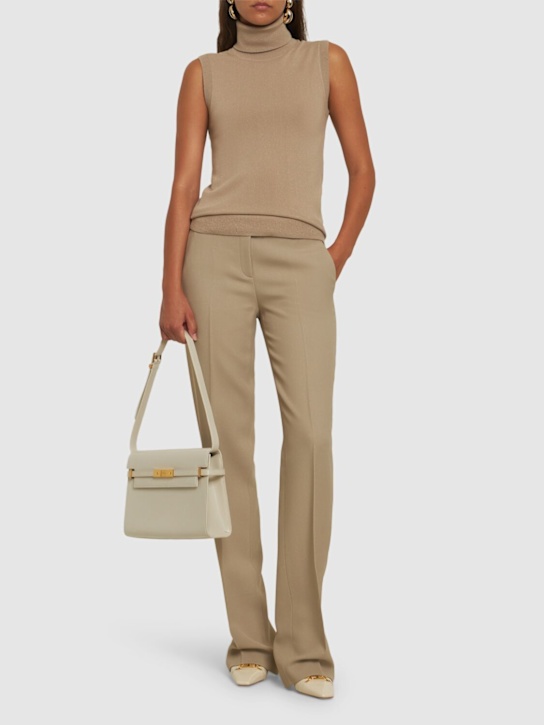 Michael Kors Collection: Carolyn crepe sable straight pants - Sand - women_1 | Luisa Via Roma