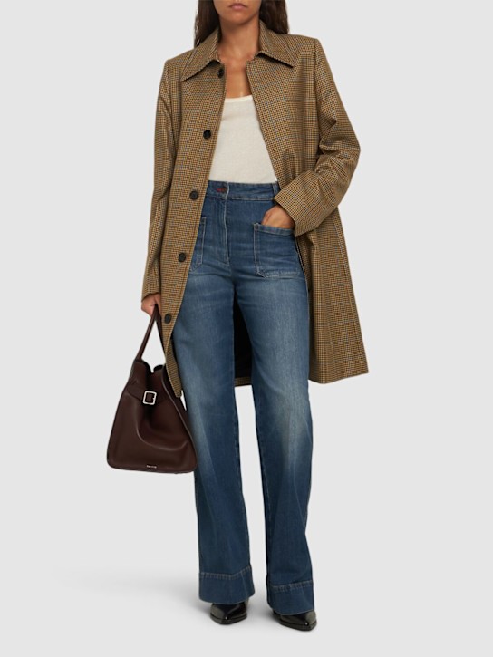 Victoria Beckham: Alina ミドルライズデニムワイドジーンズ - women_1 | Luisa Via Roma